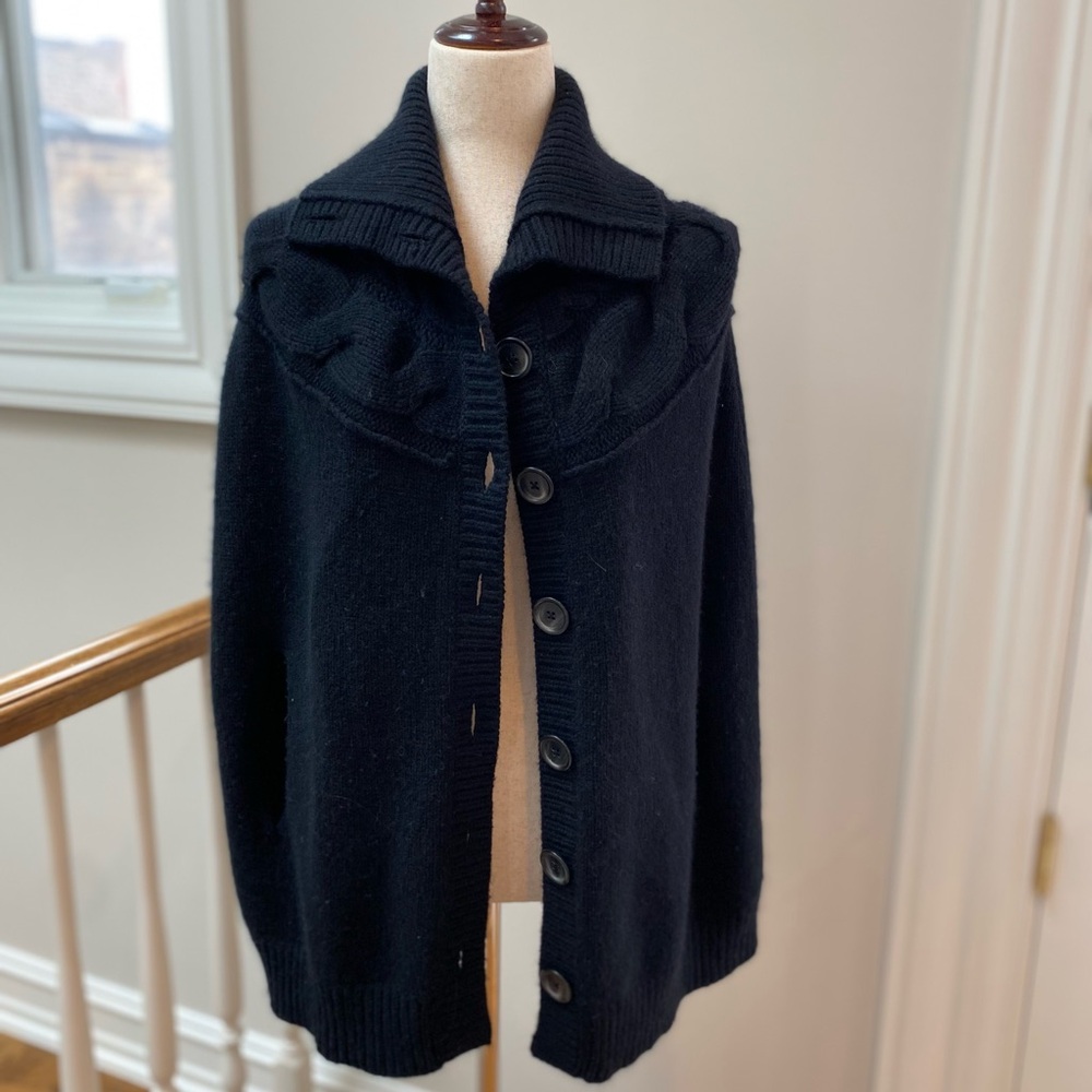 Club Monaco Black Knit Sweater Cape